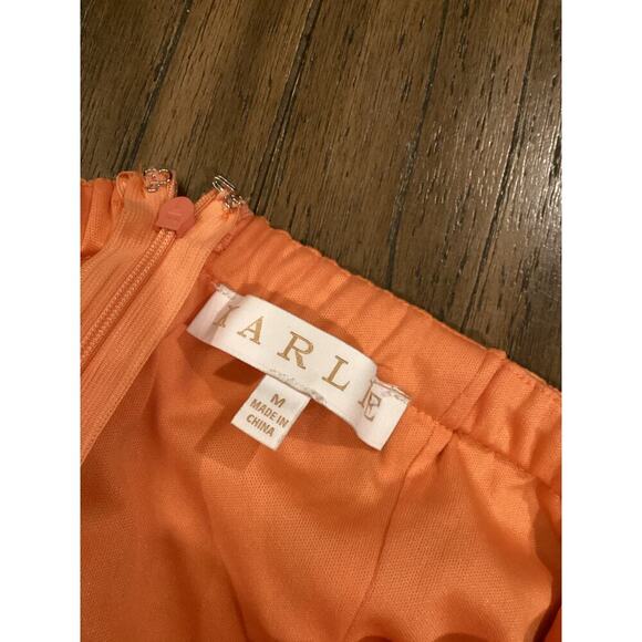 Karlie Tiered Ruffle off the shoulder prairie maxi Midi cotton Dress orange M - Picture 11 of 11